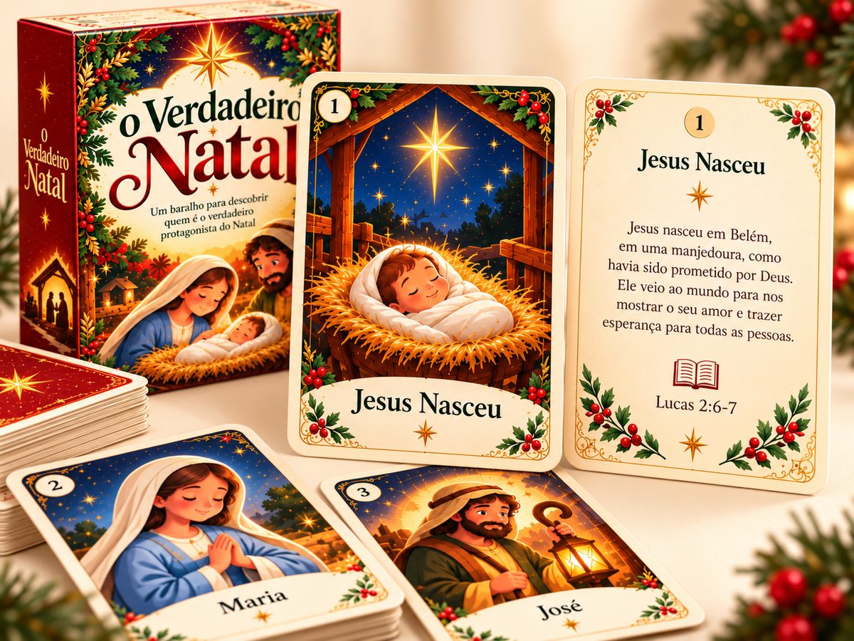 Caixa e cartas O Verdadeiro Natal